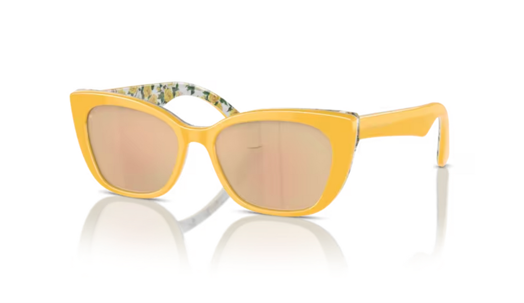 Lunette de soleil Dolce Gabbana enfant 0DX4427 34437J - Jaune sur roses jaunes