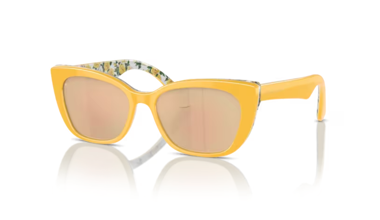 Lunette de soleil Dolce Gabbana enfant 0DX4427 34437J - Jaune sur roses jaunes