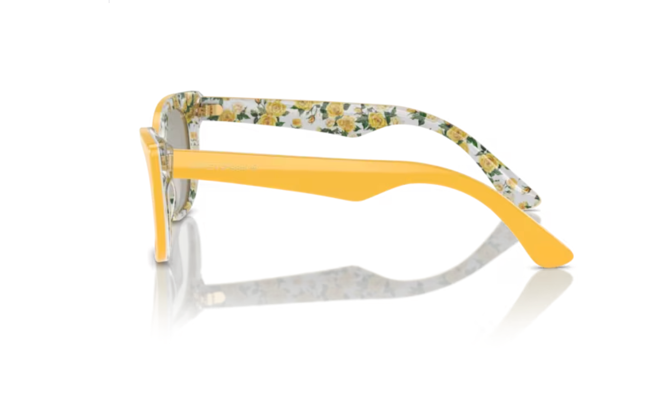 Lunette de soleil Dolce Gabbana enfant 0DX4427 34437J - Jaune sur roses jaunes