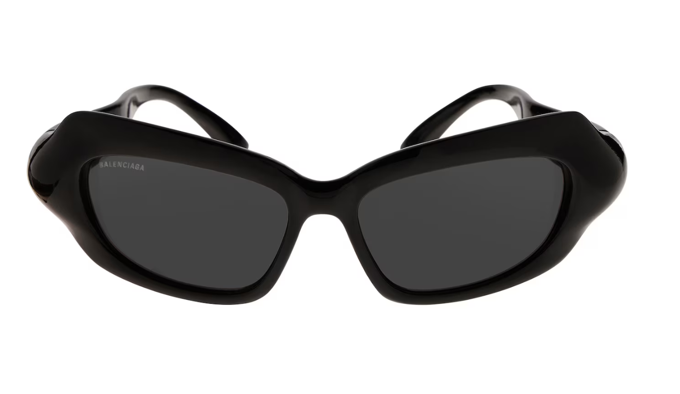 Lunettes De Soleil Palazzo Rectangle pour Femme en Noir