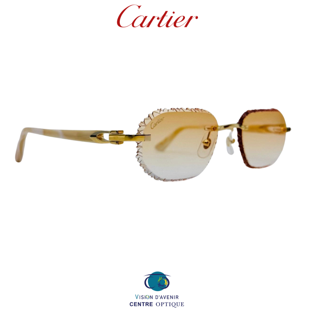 Lunette Cartier acétate blanche custom