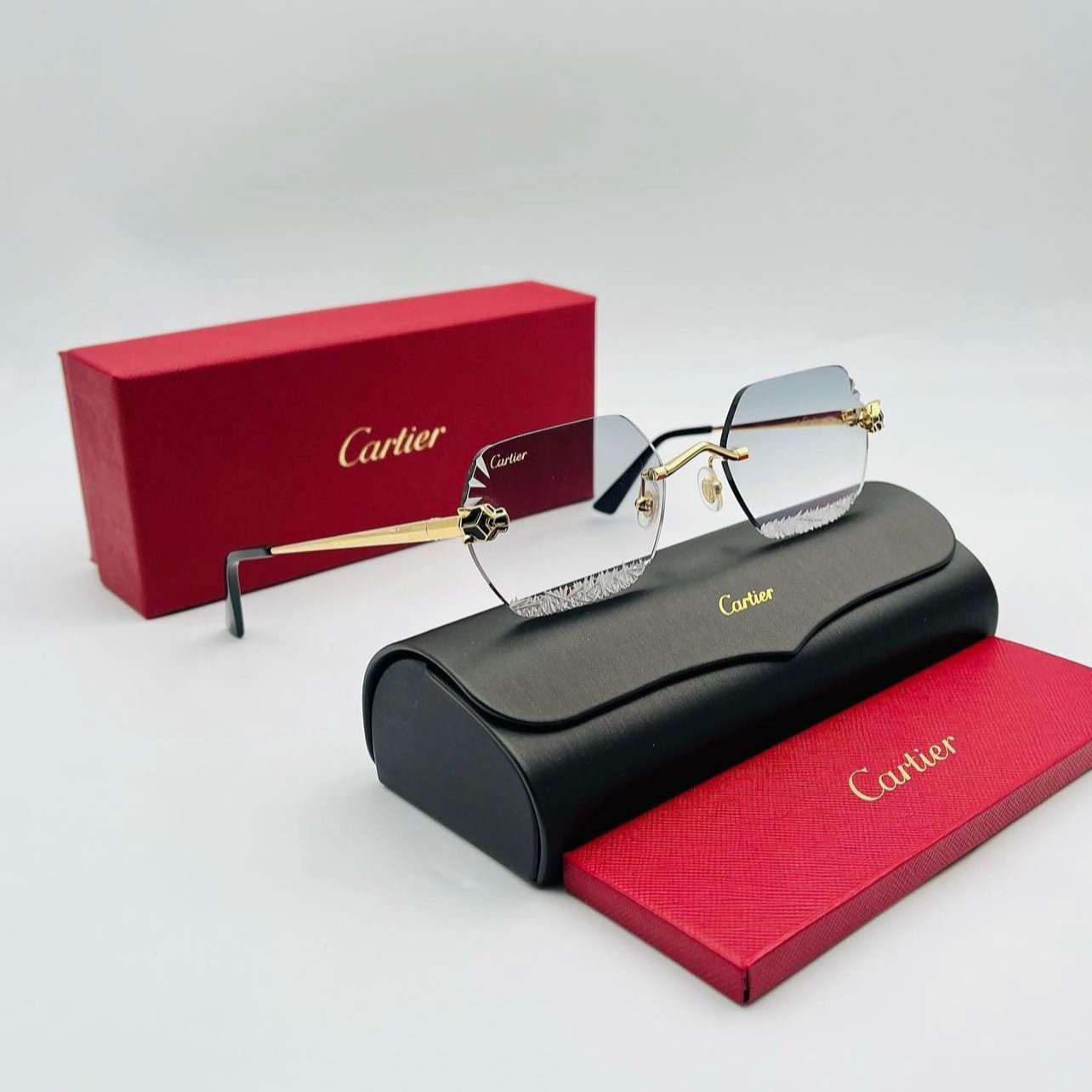 Lunette Cartier Panthère doré custom Diamond CUT "ice"