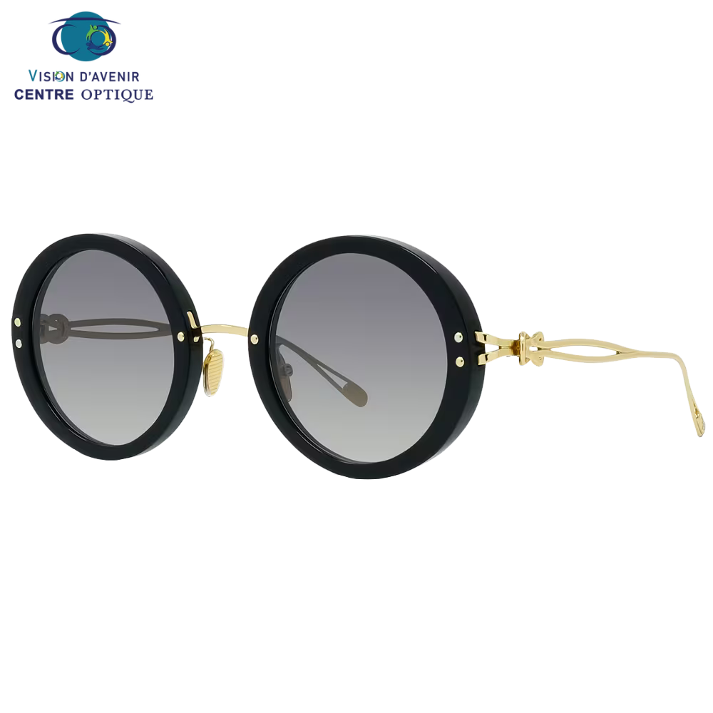 LUNETTES CHANCE INFINIE Rondes noires dorées