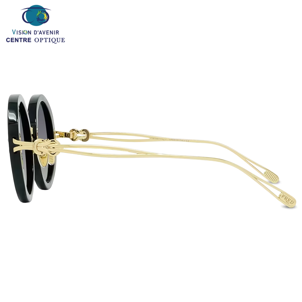 LUNETTES CHANCE INFINIE Rondes noires dorées