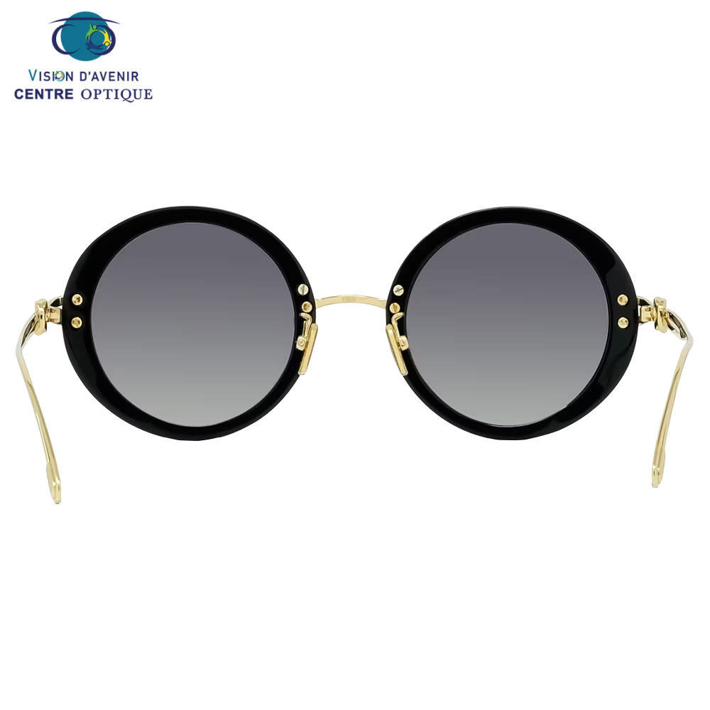 LUNETTES CHANCE INFINIE Rondes noires dorées