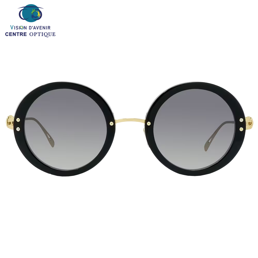 LUNETTES CHANCE INFINIE Rondes noires dorées