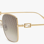 LUNETTES FENDI BAGUETTE - DE SOLEIL EN METAL DORÉ