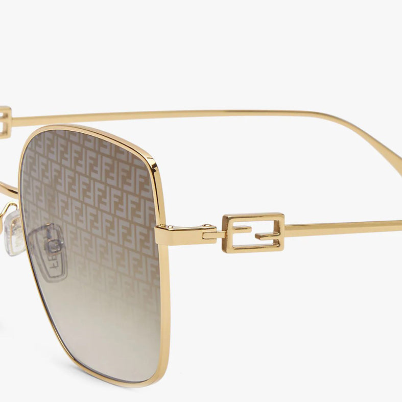 LUNETTES FENDI BAGUETTE - DE SOLEIL EN METAL DORÉ