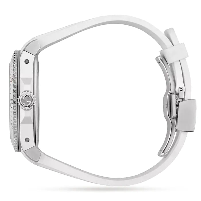 Gucci YA136337 Montre de Plongée à Quartz Cadran Blanc Montre Pour Homme